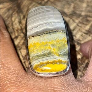 Indonesian Buzzing Bumblebee Jasper Ring Size 7